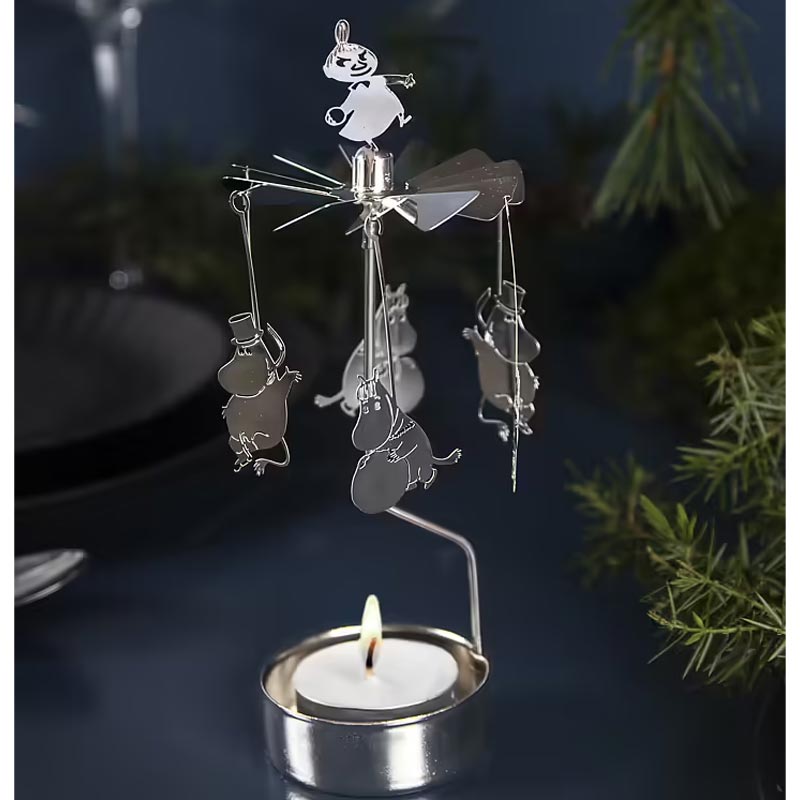 Angel Chime 'Moomin Winter' Silver Tealight Holder