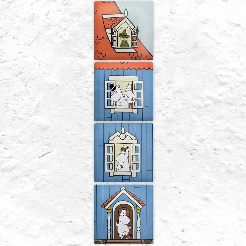 Moomin House Coasters - Set of 4 - by Half Moon Bay