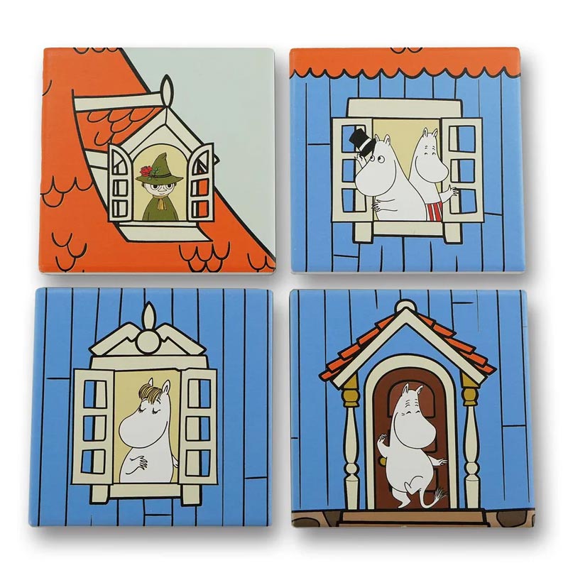 Moomin House Coasters - Set of 4 - by Half Moon Bay