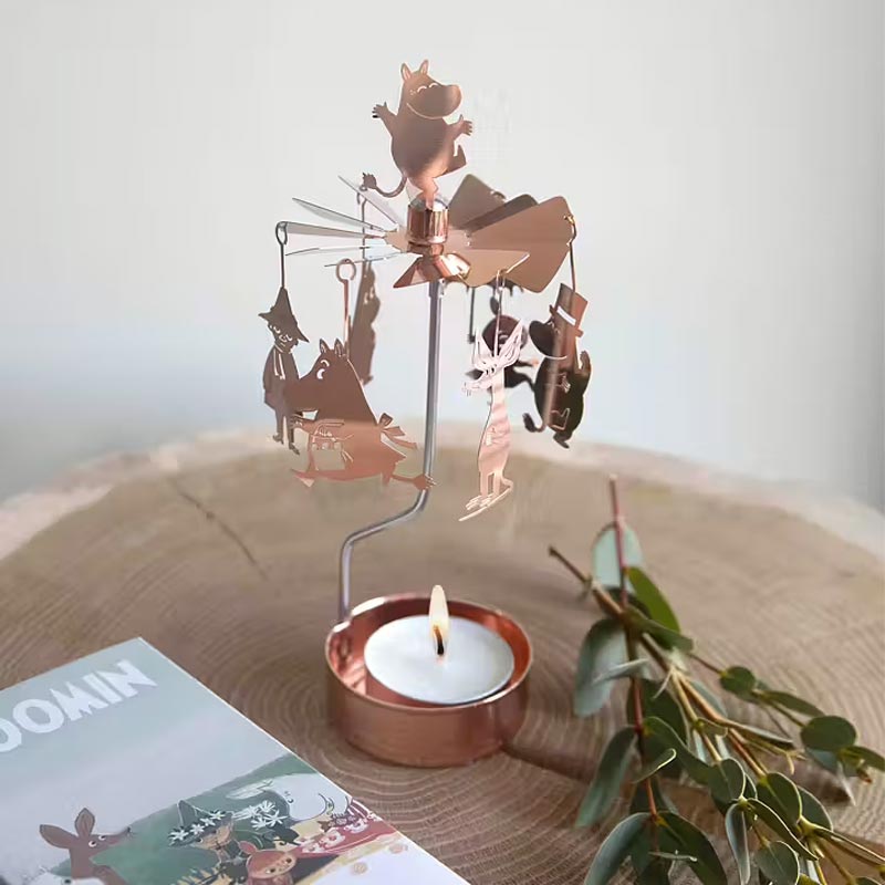 Moomin Family Copper Tealight Spinner, by Pluto Design