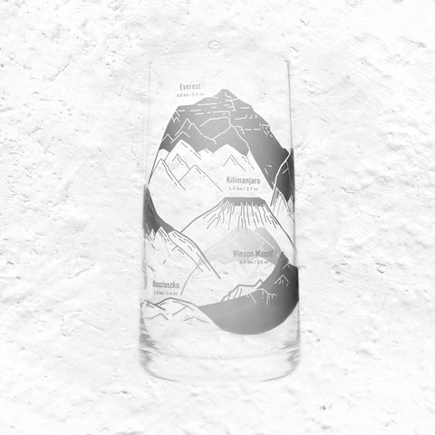 Mountain Peaks of the World Drinking Glass by Cognitive Surplus
