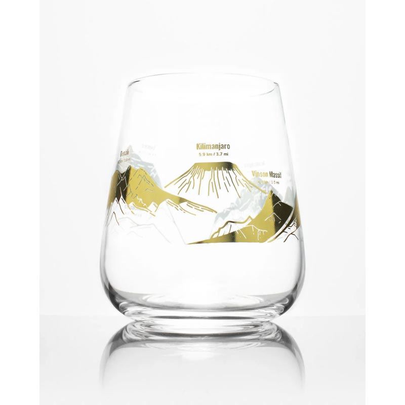 Mountain Peaks of the World Stemless Wine Glass by Cognitive Surplus