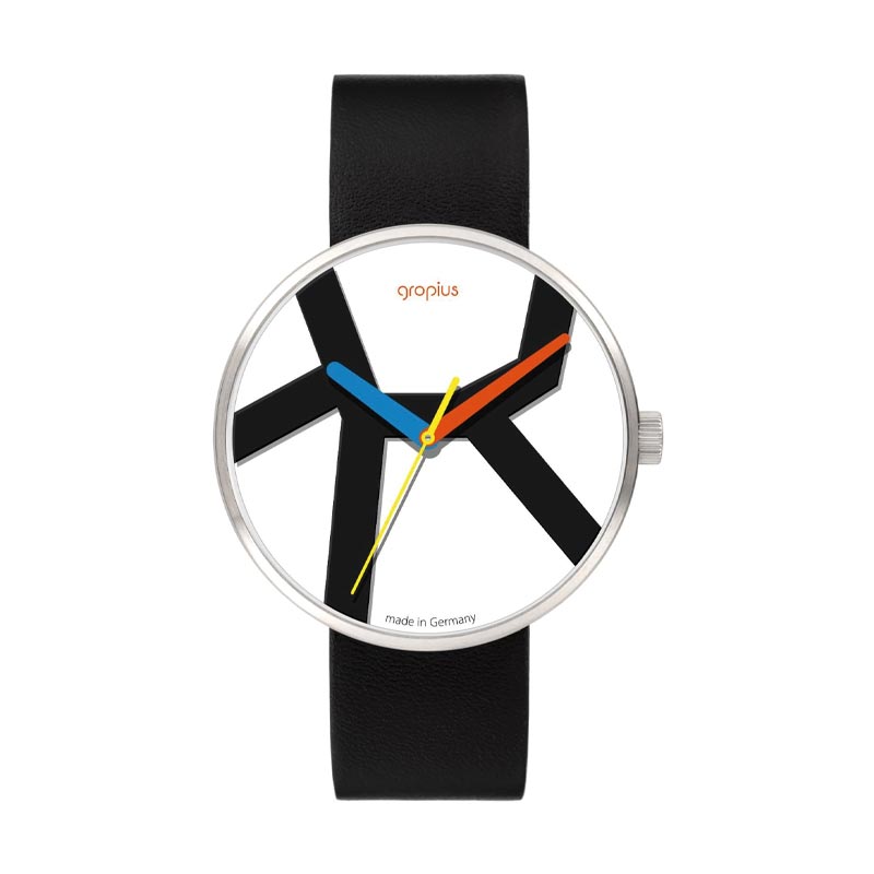 Move Watch by Walter Gropius - Black Leather Strap