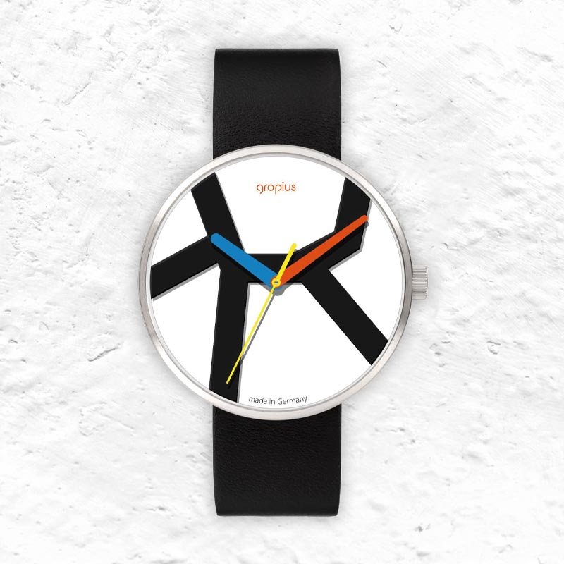 Move Watch by Walter Gropius - Black Leather Strap