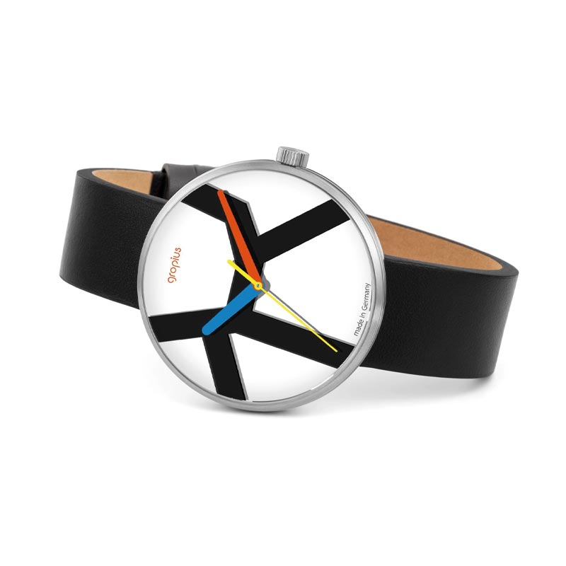Move Watch by Walter Gropius - Black Leather Strap
