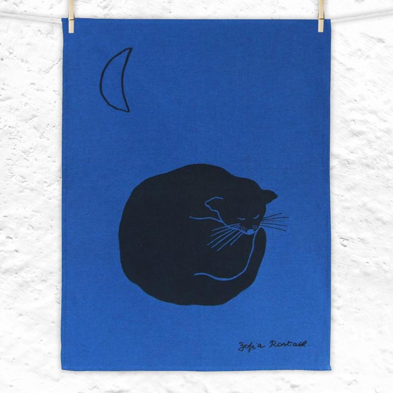 Cat (Mumu) Tea Towel, by Tissage Moutet