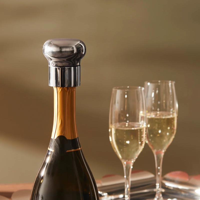Noè Wine & Champagne Bottle Stopper - des. Giulio Iacchetti for Alessi