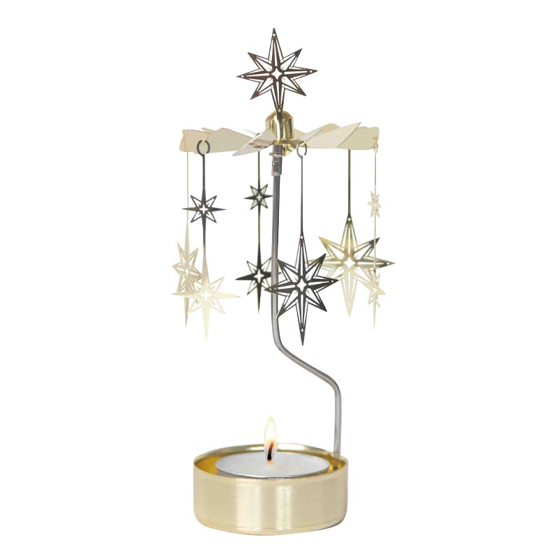 Angel Chime 'Northern Star' Gold Tealight Holder