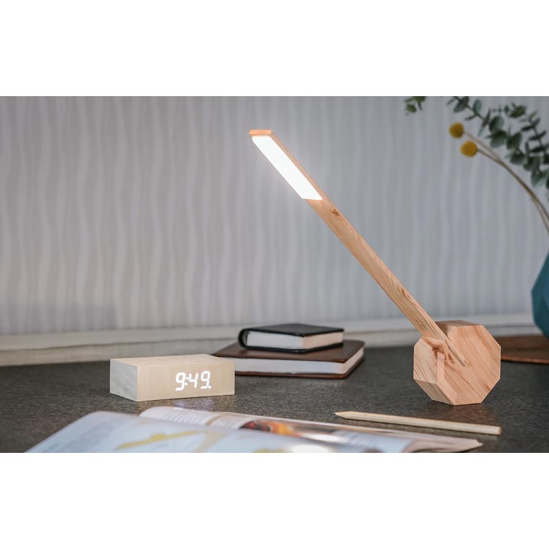 Octagon One Portable Desk Light - Maple - des. Paul & Natalie Sun