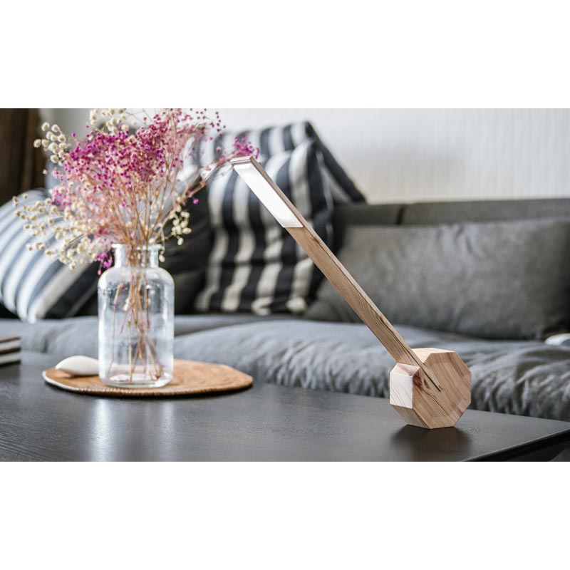 Octagon One Portable Desk Light - Maple - des. Paul & Natalie Sun