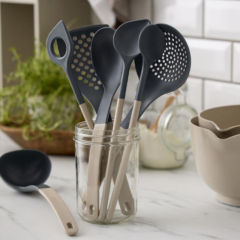 Optima stirring spoon with hole - Humus - by Rosti