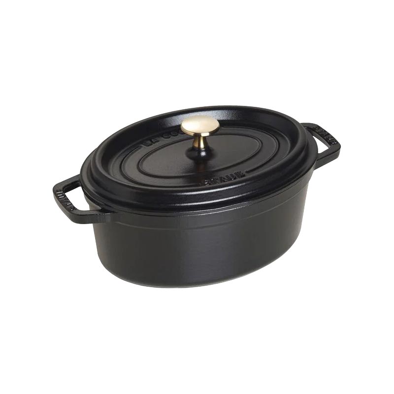 Oval Cast Iron Cocotte - Black - 23cm - by STAUB