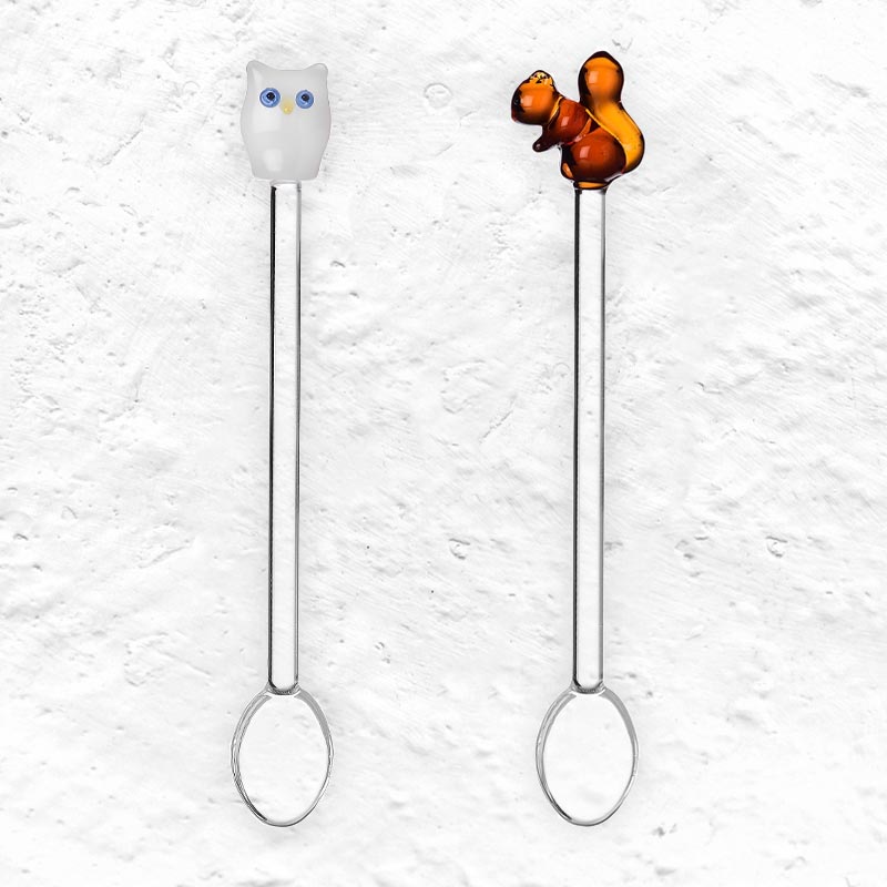 Animal Farm Owl & Squirrel Spoons des. Alessandra Baldereschi for Ichendorf Milano