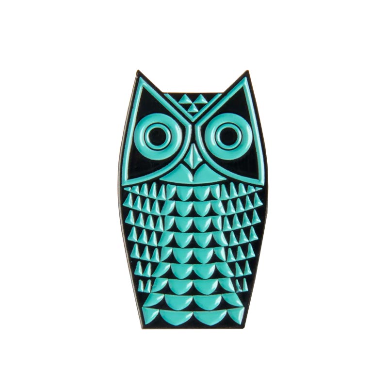 Magpie x Hornsea, Owl Pin in Teal