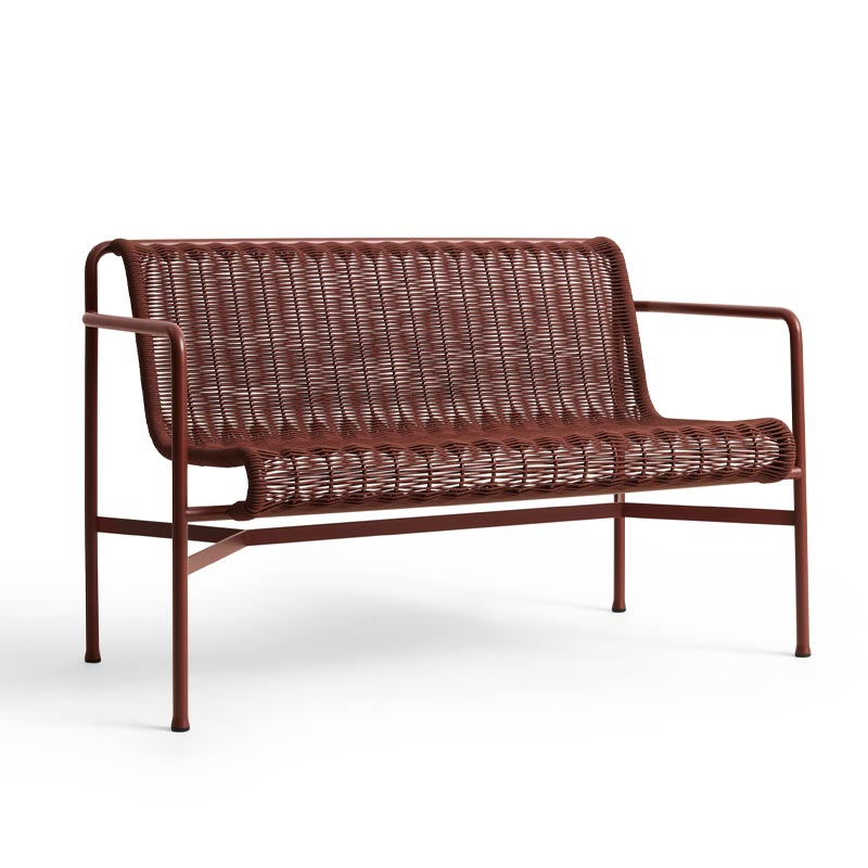 Palissade Cord Dining Bench with Armrest - Iron Red, Suitable for Outdoors - by HAY