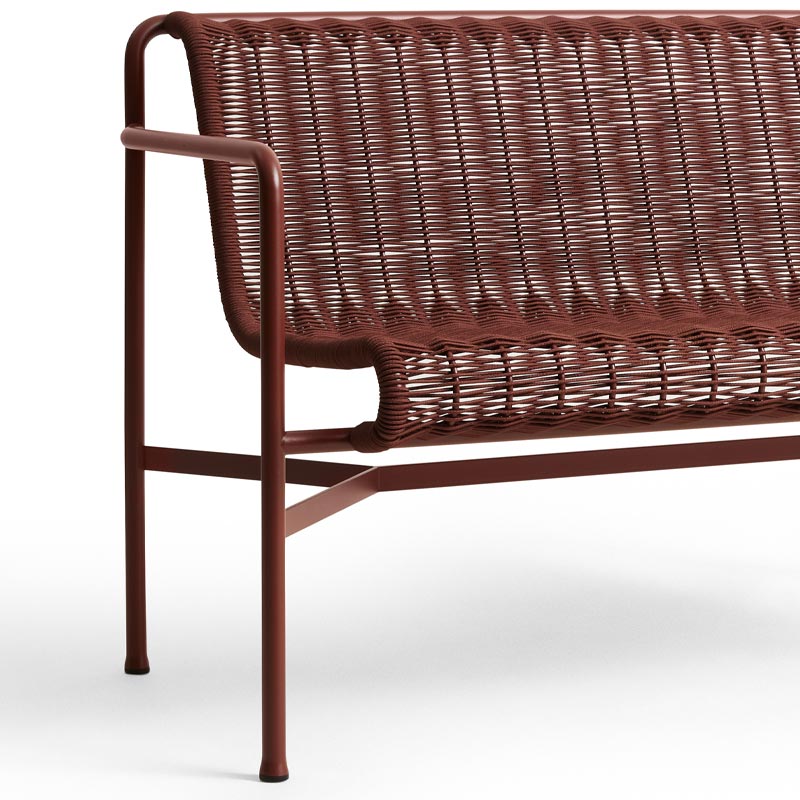 Palissade Cord Dining Bench with Armrest - Iron Red, Suitable for Outdoors - by HAY