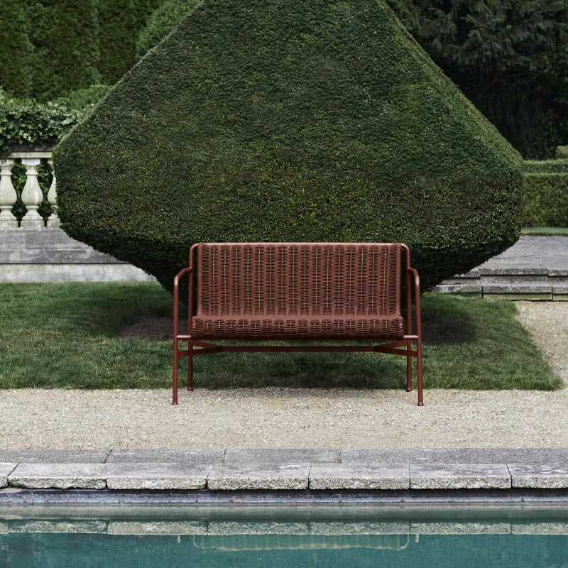 Palissade Cord Dining Bench with Armrest - Iron Red, Suitable for Outdoors - by HAY