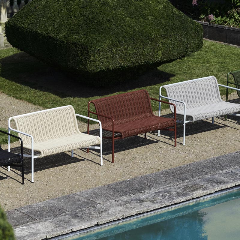 Palissade Cord Dining Bench with Armrest - Iron Red, Suitable for Outdoors - by HAY