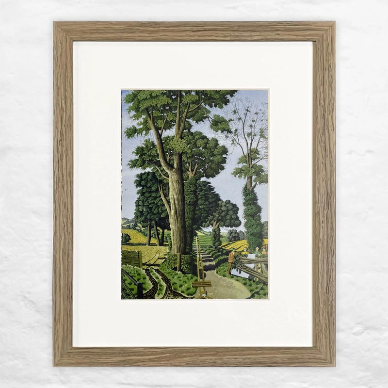 Struggling with a Huge Canvas by Simon Palmer - small framed print