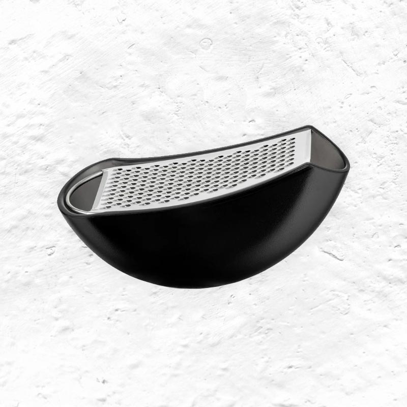 Parmenide parmesan grater with cheese cellar des. Alejandro Ruiz for Alessi (black)