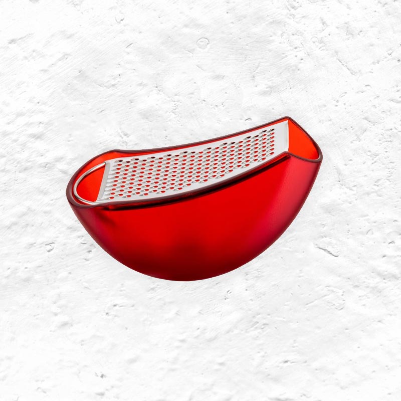 Parmenide grater with cheese cellar - des. Alejandro Ruiz for Alessi (red)