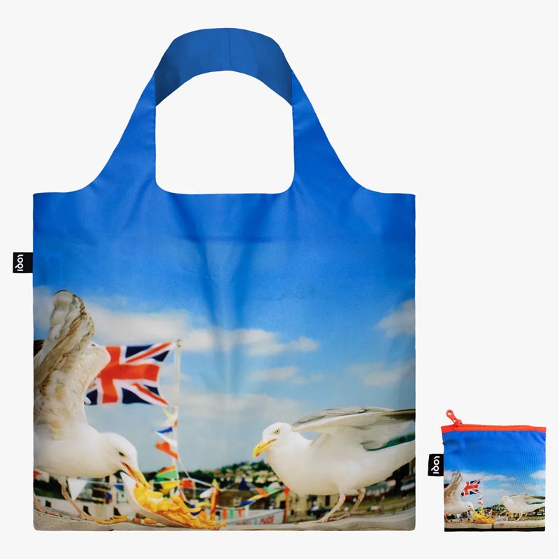LOQI Foldaway Shopping Bag - Martin Parr - Seagulls Eating Chips