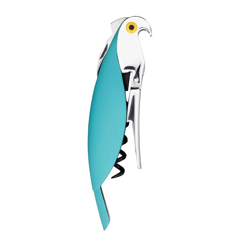 Parrot Sommelier Corkscrew - Light Blue - des. Alessandro Mendini for Alessi