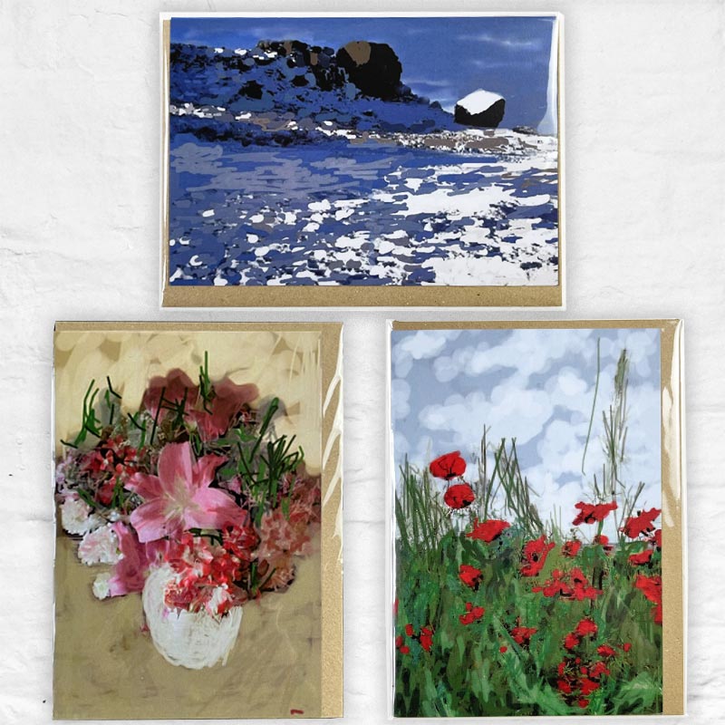 Paul Hockney Greetings Card Collection: Poppies, Lily and Sea (6 cards)