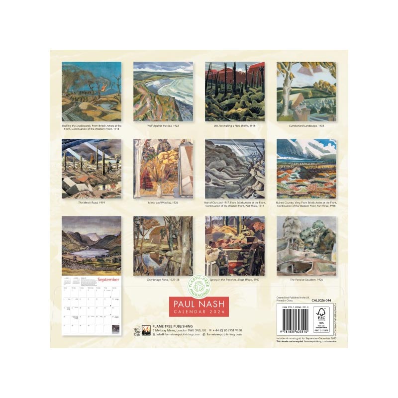 Paul Nash 2026 Wall Calendar