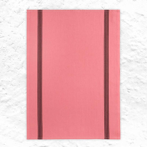 Piano Strawberry Pink Cotton & Linen Tea Towel by Charvet Editions