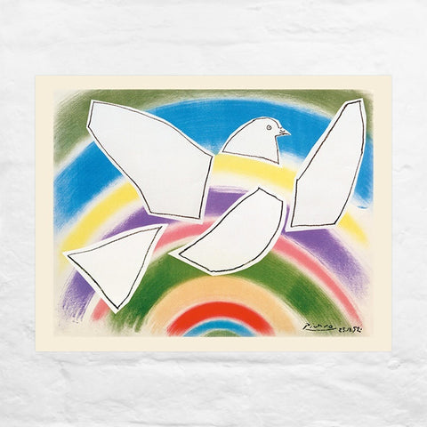 Rainbow Dove (Flying Dove in Rainbow)  print by Pablo Picasso, 1952 - limited edition of 1000 copies