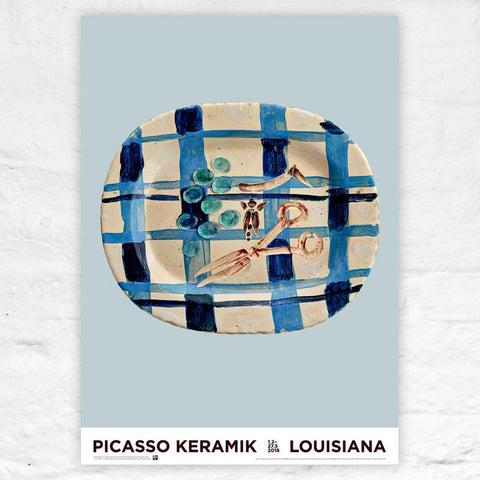 Still-life with a bunch of grapes and scissors (1948) poster by Pablo Picasso