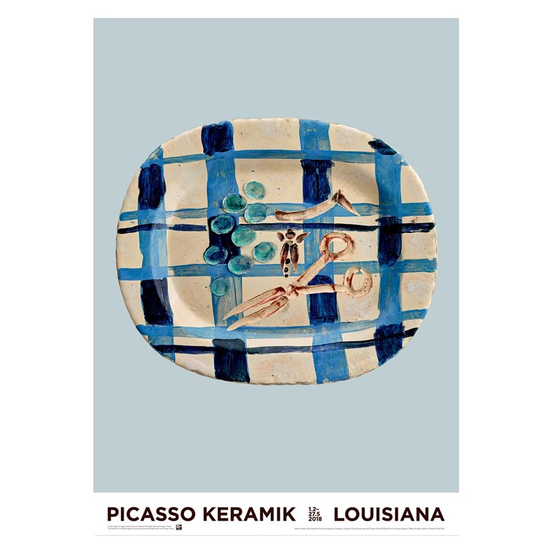 Still-life with a bunch of grapes and scissors (1948) poster by Pablo Picasso