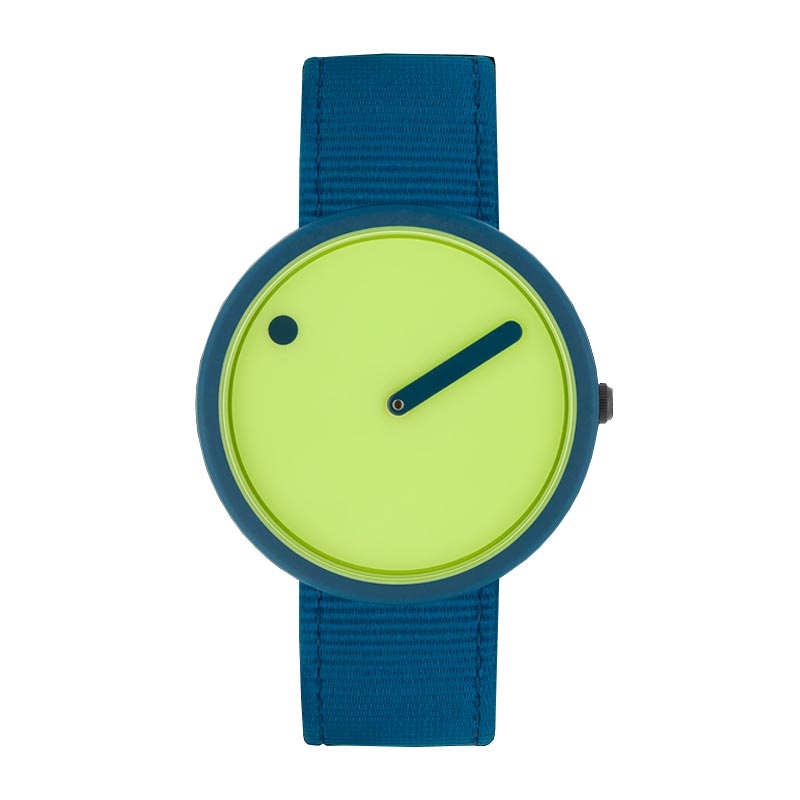 PICTO Ocean Ghost Watch - paradise green dial with deep blue recycled fishing net strap