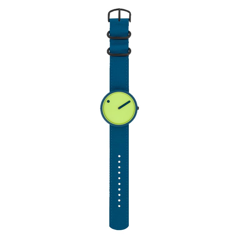 PICTO Ocean Ghost Watch - paradise green dial with deep blue recycled fishing net strap