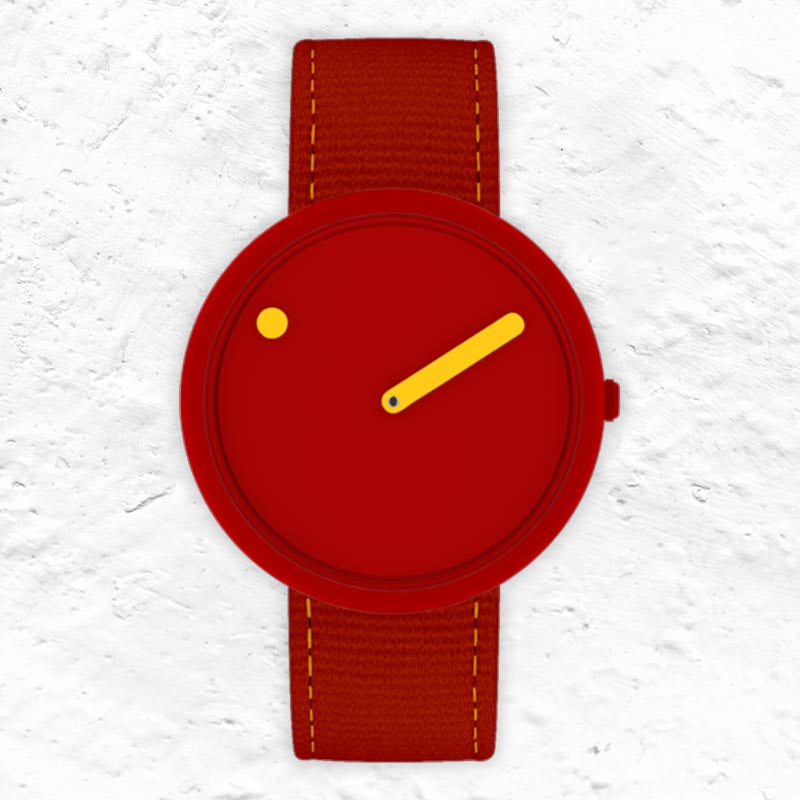 Picto Watch - Sunny Red Dial / Sunny Red Recycled Strap