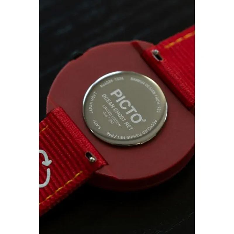 Picto Watch - Sunny Red Dial / Sunny Red Recycled Strap