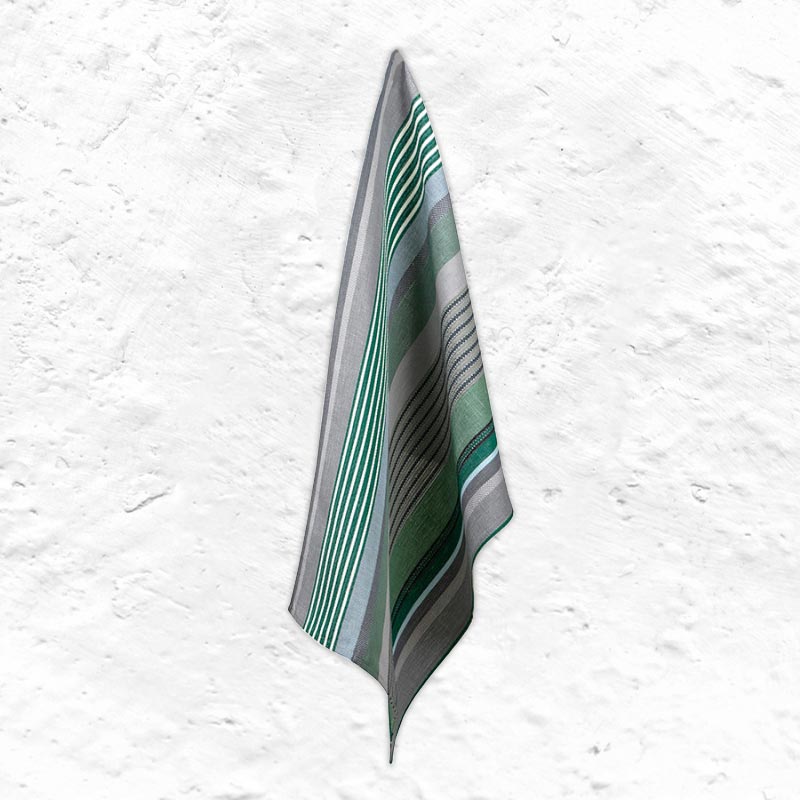 Pierre Vert Cotton and Linen Tea Towel by Tissage de Luz