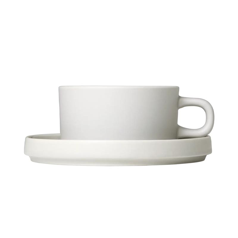PILAR Tea cup & saucer pair - Moonbeam - des. Nina Thöming for Blomus