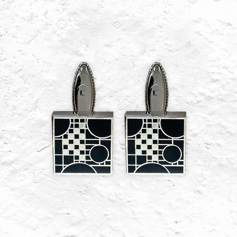 Frank Lloyd Wright Playhouse Black Cufflinks, produced by ACME