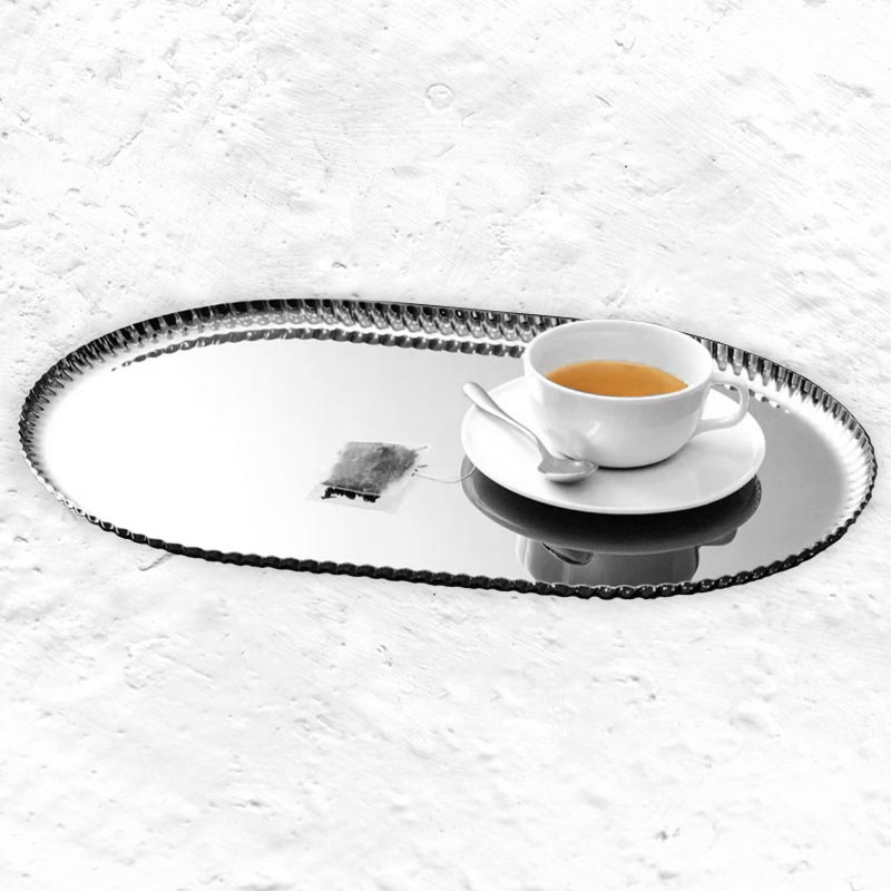 Pleats Oval Tray - 46cm - des. Jin Kuramoto for Alessi