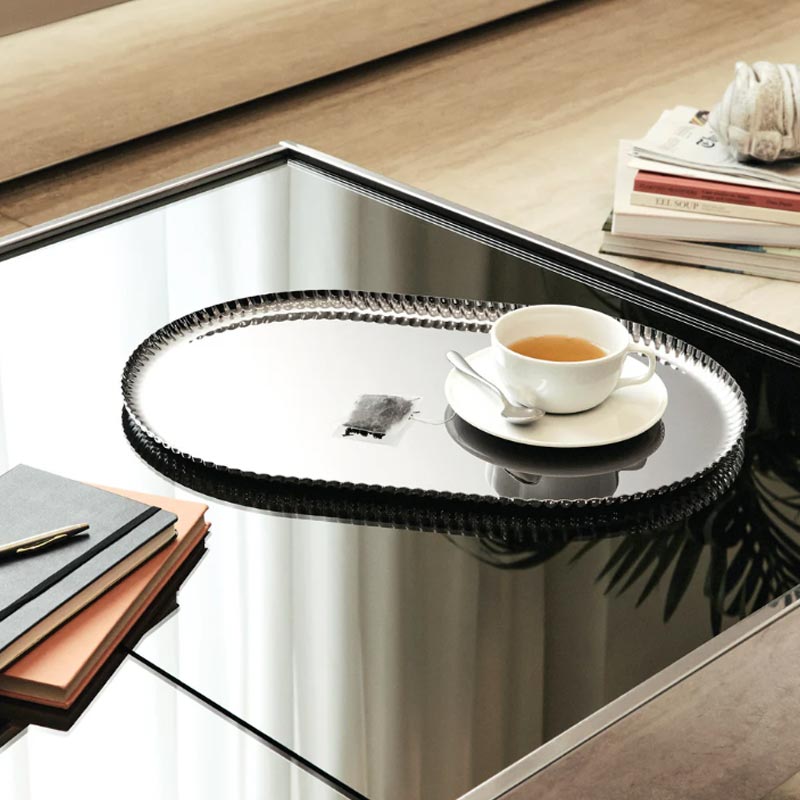 Pleats Oval Tray - 46cm - des. Jin Kuramoto for Alessi