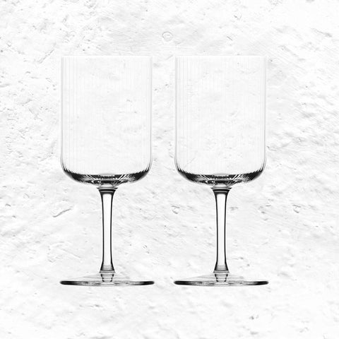 Pleats Wine Glasses - Set of 2 - des. Denis Guidone for Ichendorf Milano