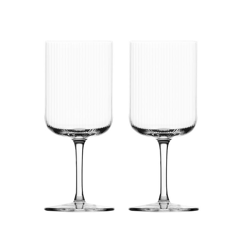 Pleats Wine Glasses - Set of 2 - des. Denis Guidone for Ichendorf Milano