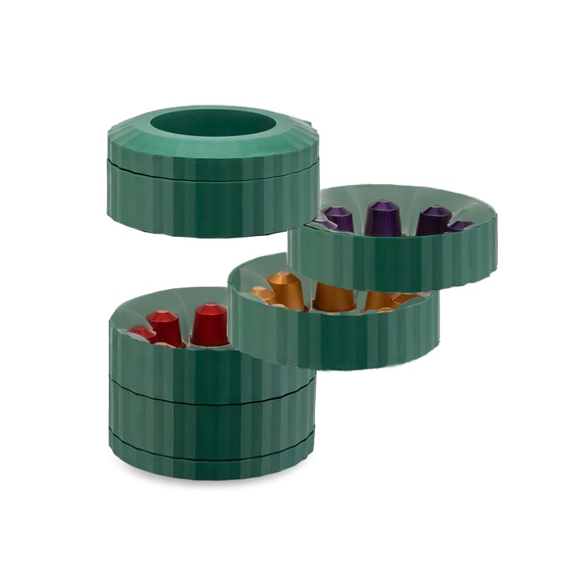 Plissé Coffee Capsule Holder - Green - des. Michele de Lucchi for Alessi