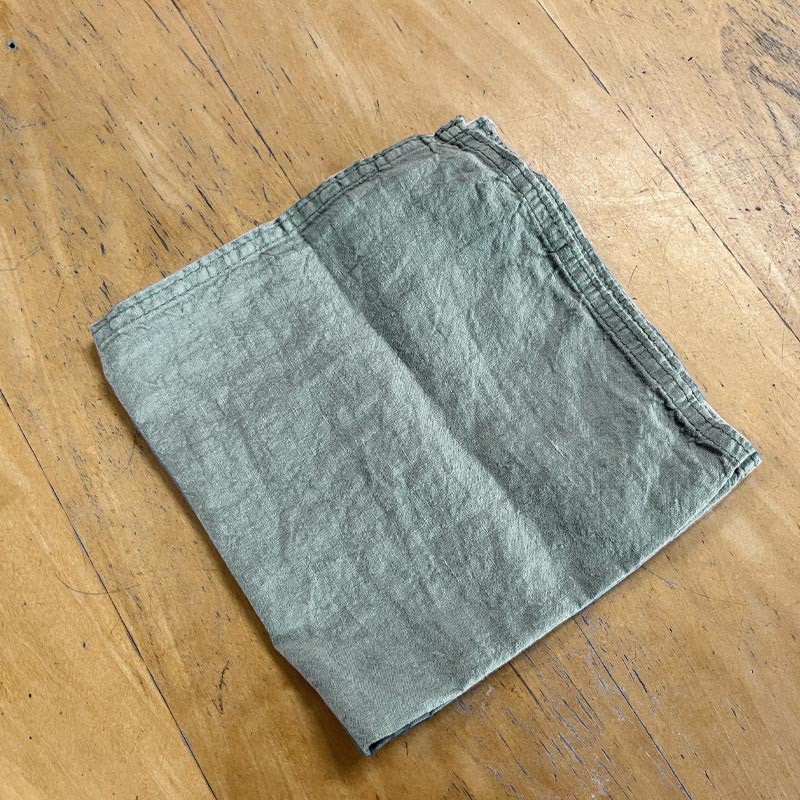 Primo 100% Linen Napkin - Vert de Gris - by Charvet Editions