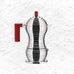 Pulcina Induction Coffee maker - 3 cup, red - des. Michele de Lucchi (made by Alessi)