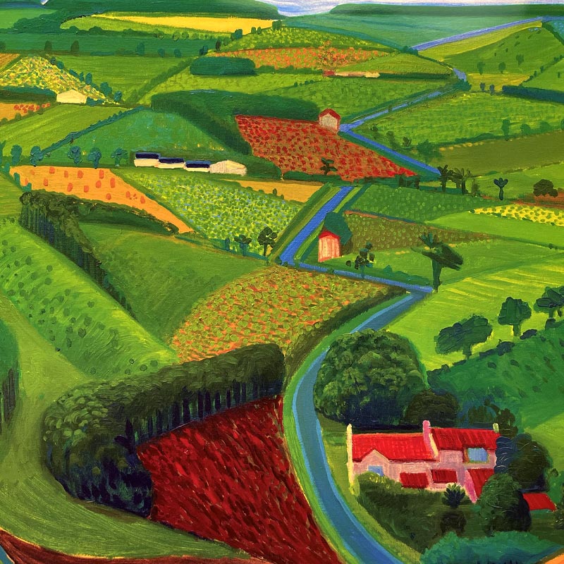 The Road Across the Wolds Poster by David Hockney