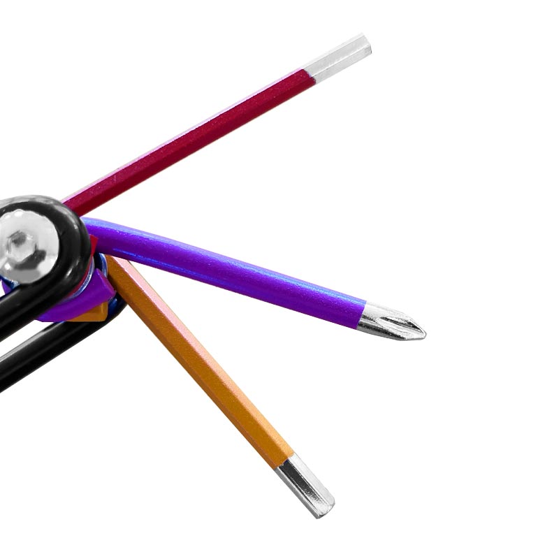 Rainbow multi-tool with light, by Kikkerland