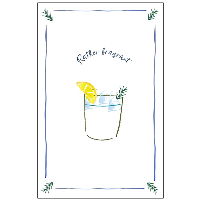 Rather Fragrant Gin & Tonic 100% Linen Tea Towel, by Dinette